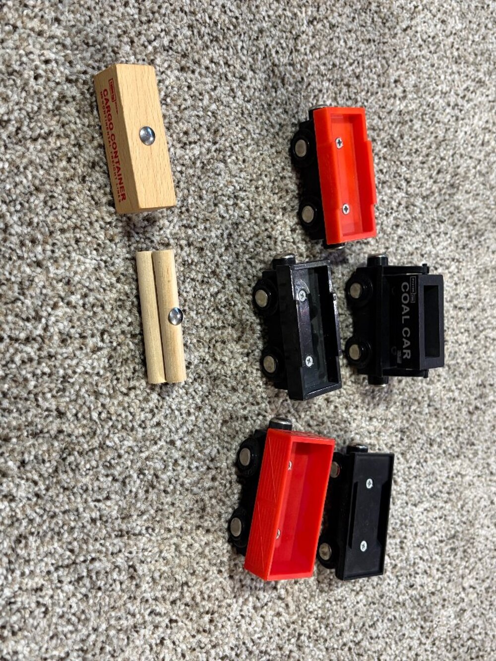 Wooden Railway Freight Cars Cargo Coal Car Train Lot